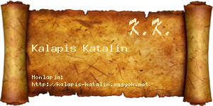 Kalapis Katalin névjegykártya
